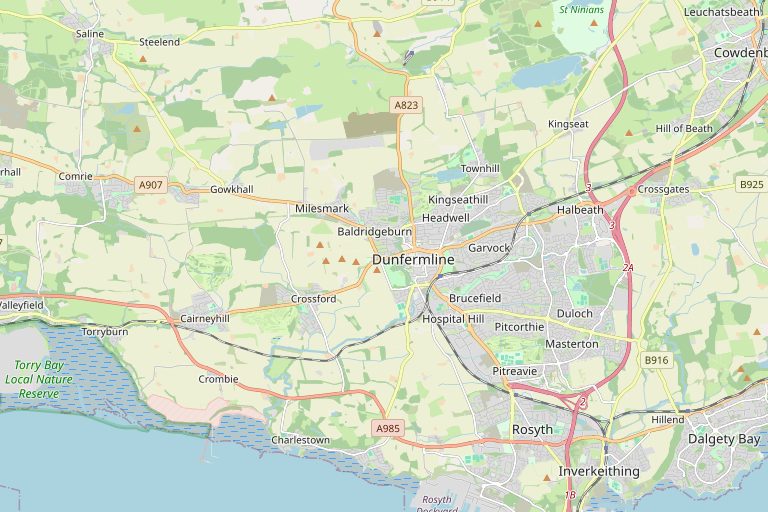 Map of Dunfermline and the surrounding area