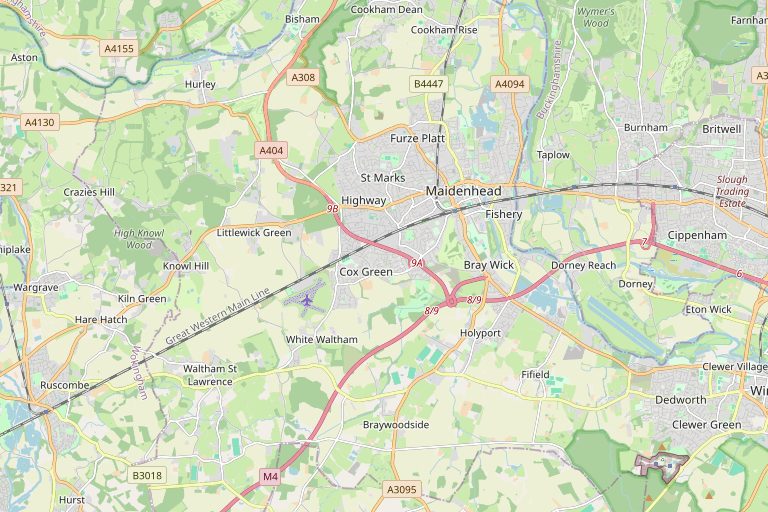 Map of Maidenhead and the surrounding area