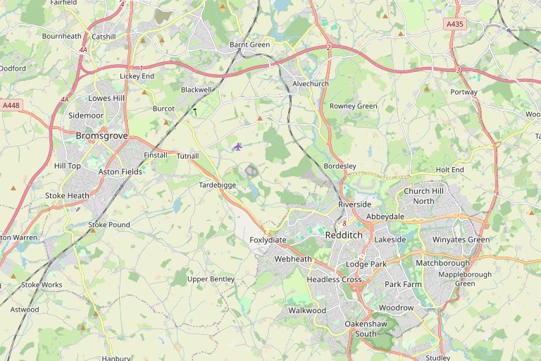 Map of Redditch and the surrounding area