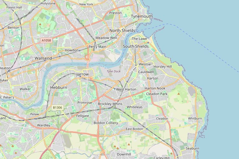 Map of South Shields and the surrounding area