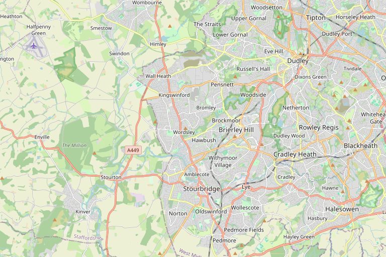 Map of Stourbridge and the surrounding area
