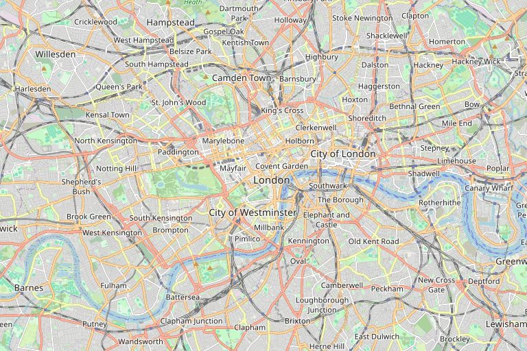 Map of Westminster and the surrounding area